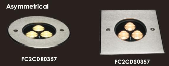 3 * Runden-Front Rring Asymmetricals LED Inground 2W 6W 7W Licht Kriteriumbezogene Anweisung > 80 2