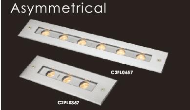 C2FL0657 C2FL0618 24VDC oder 110-240Vac 6 * Wand-Waschmaschinen-Lampe 2W asymetrische vertiefte LED lineare Inground 3