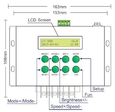 Vorlagenkontrolleur des LCD-Bildschirm-DMX, LED-Kontrolleur mit 580 Farbänderungsmodi 1