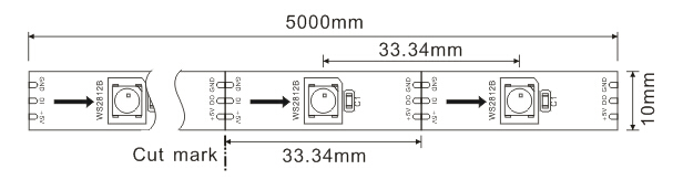 Zugängliche 30 Pixel Neonbeleuchtung 5VDC WS2812B Digital LED/M und 30 LED/M 0