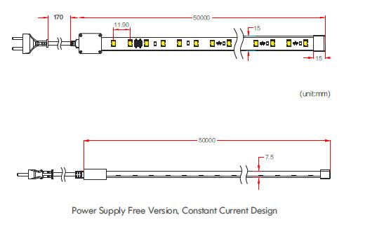 110 -120VAC Stromversorgung freie Neonbeleuchtung Dimmable LED mit CER/RoHs/UL listete auf 1