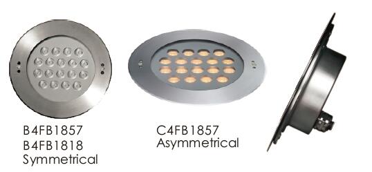B4FB1857 B4FB1818 Durchmesser 250mm 18 * 2W- oder 3W-LED Unterwasserpool-Lichter, Wand vertieftes Swimmingpool-Licht für Brunnen 1
