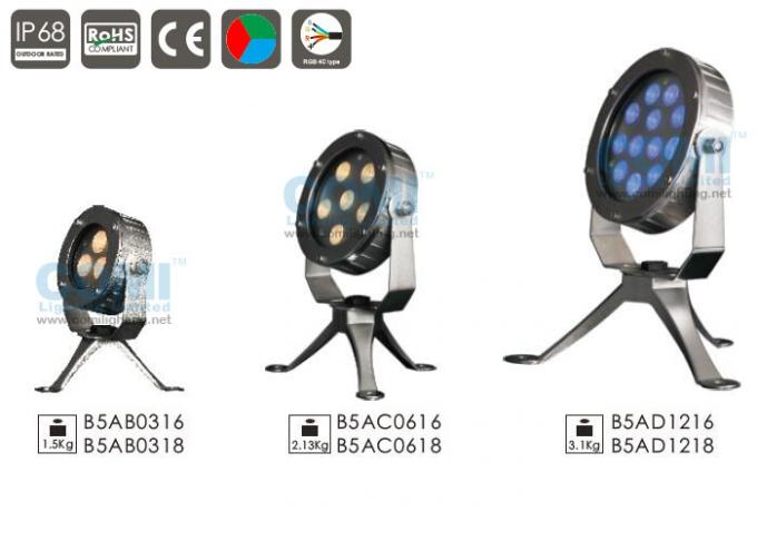 3 * kleines IP68 Unterwasser-LED Scheinwerferlicht 2W mit der Klammer und Stativ 360° justierbar