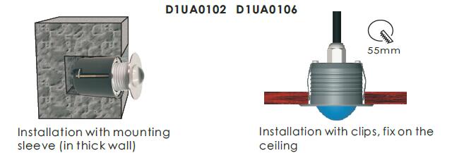 1* 2W oder 3W IP65 vertieften LED-Schritt beleuchtet Innen-316 SUS Edelstahl Front Plate 2