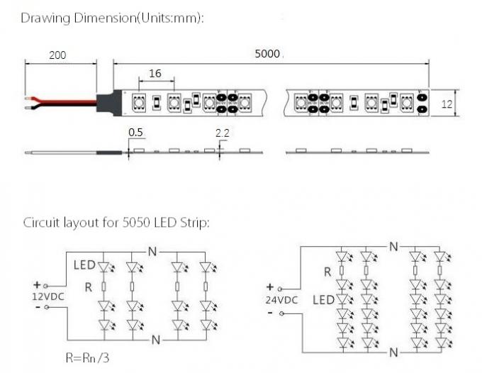 Dekorative 5050 flexible LED-Neonbeleuchtung in Eis-Blau-Farbe 25000 - 35000K 14.4W/Meter 1
