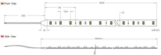 Flexible LED Neonbeleuchtung der rote der Farbe2835 Küchen-60LEDs/Meter nicht- IP20 imprägniert 0