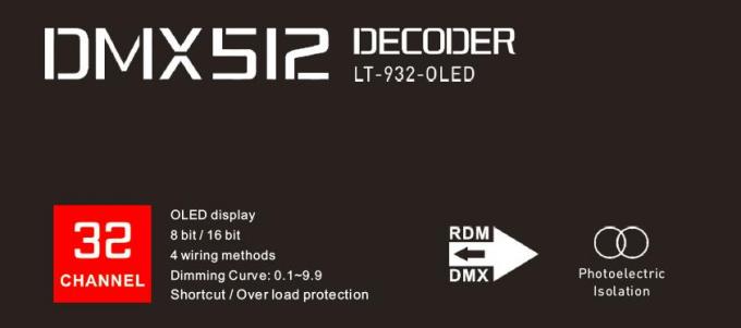 Decoder Lebenslaufs DMX Prüfer 32CH *3A 2304W LED mit Signal-Verstärker-Funktion 1