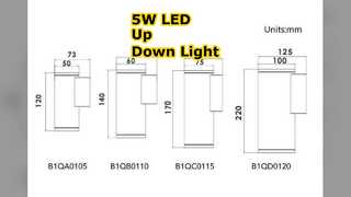 5W LED-Wandleuchten Up Down Außenbeleuchtung